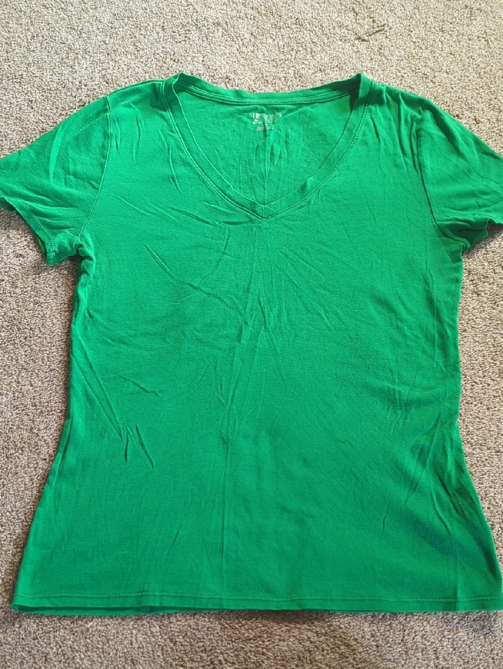 Merona Bright Green V-Neck Short Sleeve Tee